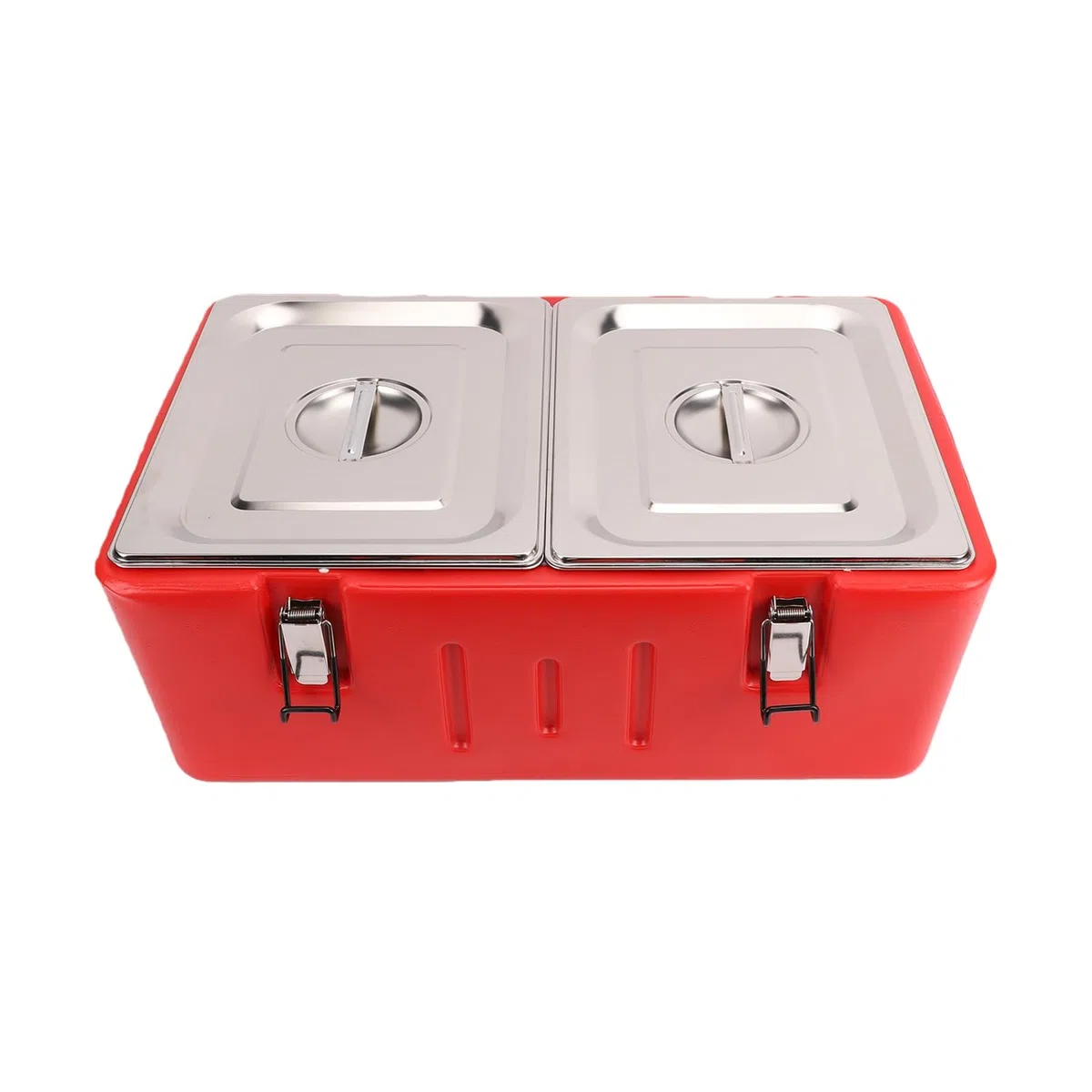 Generic Caja Aislada para Entrega de Alimentos Portador Térmico de Gran Capacidad para Eventos Al Aire Libre y Catering Acero Inoxidable Rojo