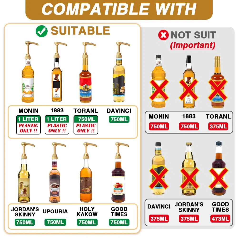 Paquete de 25 dispensadores de bomba de jarabe de café negro, compatible con botellas de 750 ml, ideal para el hogar y la barra de café, té, bebidas, cócteles, cucharas gratis